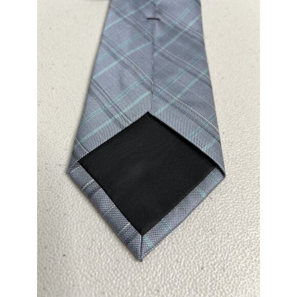 Calvin Klein Gray Plaid Pattern Silk Blend Slim Designer Tie NWT - Picture 6 of 7